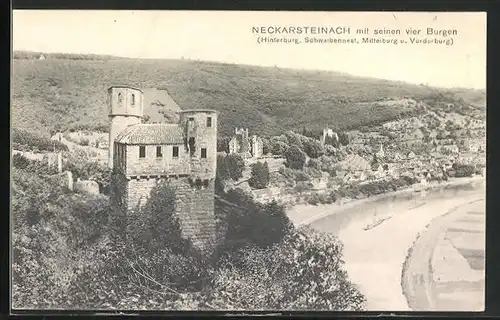 AK Neckarsteinach, Ort mit seinen vier Burgen, Hinterburg