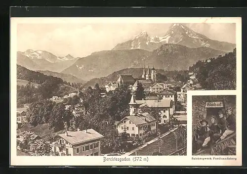 AK Berchtesgaden, Ortsansicht und Salzbergwerk Ferdinandsberg