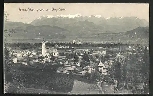 AK Kiefersfelden, Ort mit Blick gegen Geigelstein