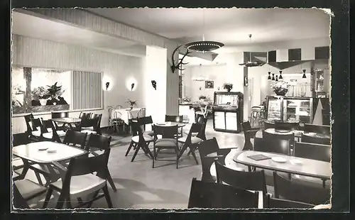 AK Braunlage, Hotel-Restaurant-Café Hubertus, Innenansicht