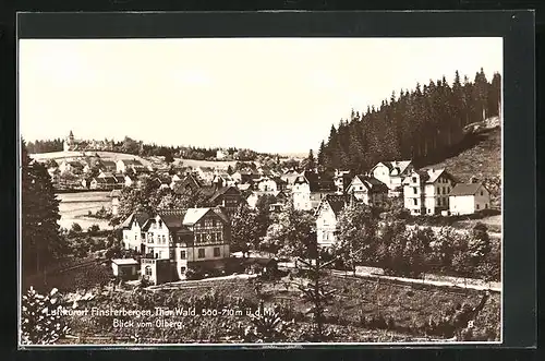 AK Finsterbergen /Thür. Wald, Blick vom Ölberg auf den Ort