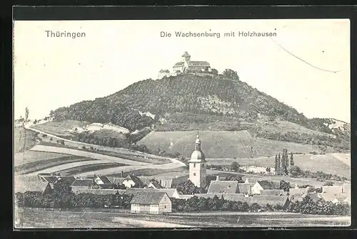 AK Holzhausen /Thüringen, Teilansicht mit Wachsenburg
