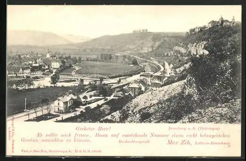 AK Dornburg a. S. /Thüringen, Teilansicht mit Brücke