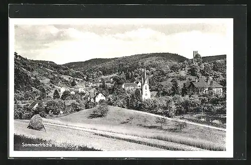 AK Tautenburg b. Jena, Teilansicht mit Kirche