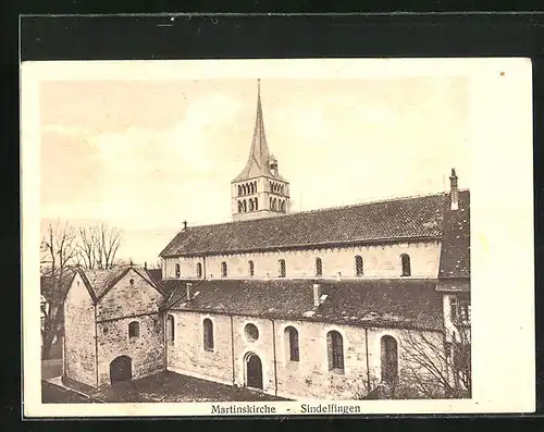 AK Sindelfingen, Martinskirche mit Glockenturm
