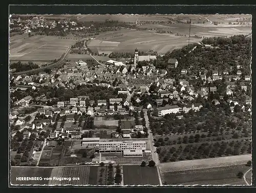 AK Herrenberg, Gesamtansicht der Stadt, Fliegeraufnahme