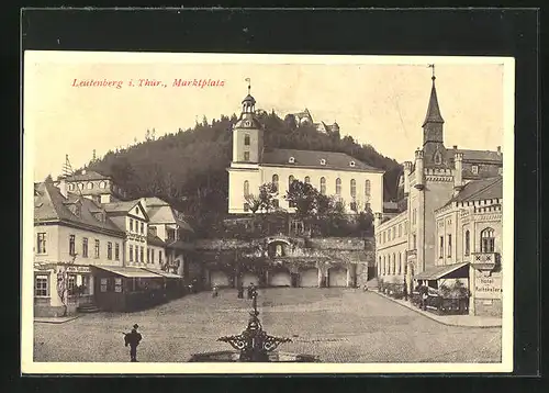 AK Leutenberg /Thür., Hotel zum Rathskeller, Hotel Restaurant Schwarzburger Hof