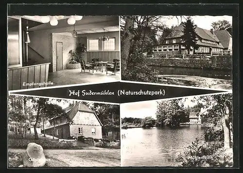 AK Egestorf, Hotel Pension Hof Sudermühlen, Gästehaus, Mühlenteich