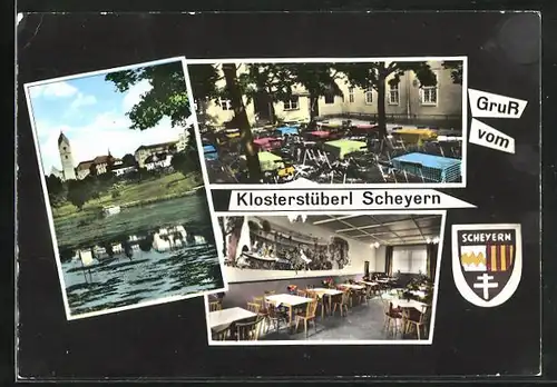 AK Scheyern, Gasthaus Klosterstübl, Terrasse, Seepartie