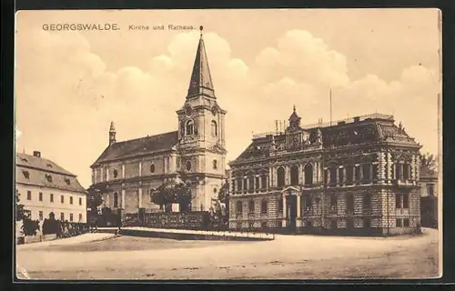 AK Georgswalde, Kirche und Rathaus