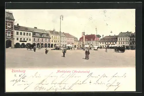 AK Rumburg / Rumburk, Marktplatz Nordostseite