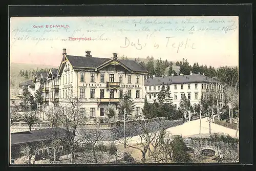 AK Eichwald, Blick auf Kurhotel Theresienbad