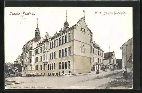 AK Teplitz Schönau / Teplice, K.K. Staats-Realschule