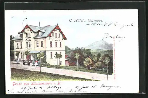 AK Stimmersdorf i. B., Partie am Gasthaus C. Hütel`s