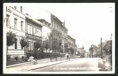 Foto-AK Brüx / Most, Blick in die Strasse Vogelstange