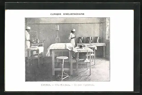 AK Cannes, Villa Mire-Juan, Innenansicht, Clinique d`Héliothérapie