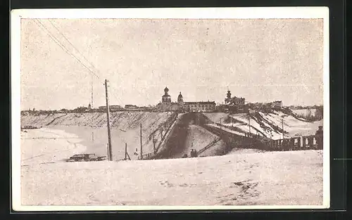 AK Tjumen, Blick auf Kirche in Winterlandschaft