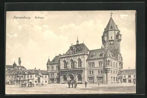 AK Korneuburg, Rathaus mit Denkmal