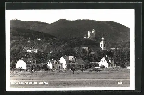 AK Maria Enzersdorf, Kirchturm gegen Schloss