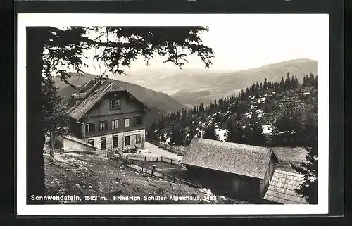 AK Schottwien, Sonnenwendstein, Friedrich Schüler Alpenhaus