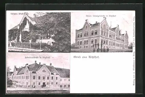 AK Ansfelden, Lehrers Wohnhaus, Neues Schulgebäude, Aderbauschule