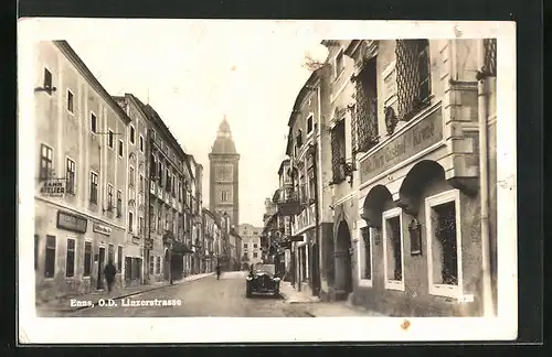 AK Enns, Gasthof zur Krone an der Linzerstrasse