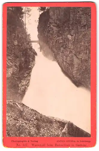 Fotografie Anton Czurda, Salzburg, Ansicht Gastein, Wasserfall beim Badeschloss