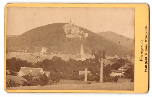 Fotografie E. Rose, Wernigerode, Ansicht Wernigerode, Blick auf das Schloss mit Kirchturm