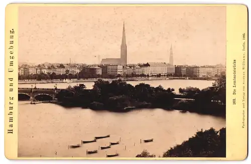 Fotografie Sophus Williams, Berlin, Ansicht Hamburg, Blick auf die Stadt mit Lombardsbrücke