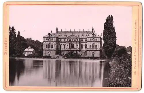 Fotografie Römmler & Jonas, Dresden, Ansicht Dresden, Palais und Teich im grossen Garten