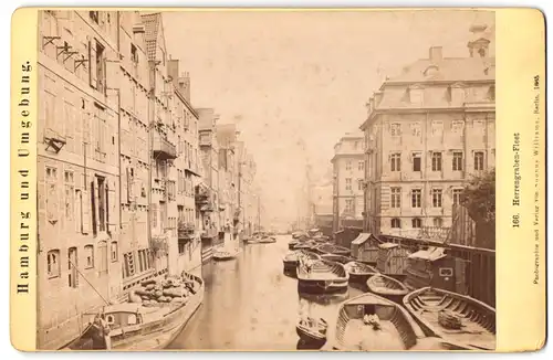 Fotografie Sophus Williams, Berlin, Ansicht Hamburg, Blick in den Herrengraben Fleet