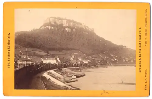 Fotografie Sophus Williams, Berlin, Ansicht Königstein, Blick auf die Festung Königstein