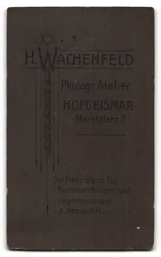 Fotografie K. Wachenfeld, Hofgeismar, Marktplatz, Portrait Soldat in Uniform Rgt. 79 mit Bajonett