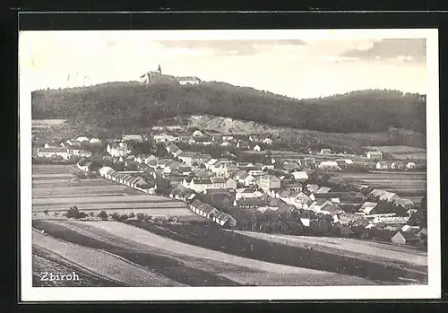 AK Zbiroh, Panoramablick auf die Ortschaft