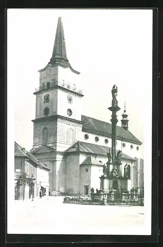 AK Rokycany, Mariensäule und Kirche