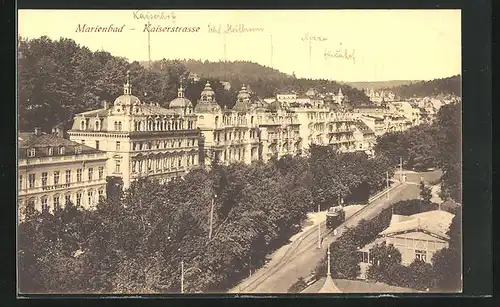 AK Marienbad, Hotels an der Kaiserstrasse