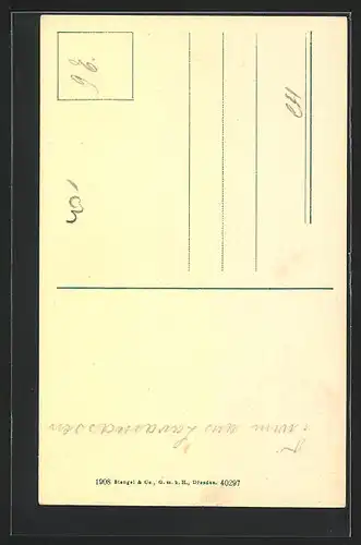 AK Eger, Eingang zur Kaiserburg mit schwarzem Turm