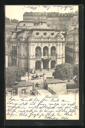 AK Karlsbad, Theater im Stadtbild