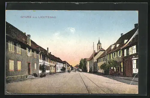 AK Lichtenau, Hauptstrasse im Ort