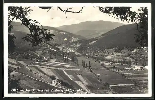 AK Dürkheim, Blick von der Klosterruine Limburg ins Isenachtal