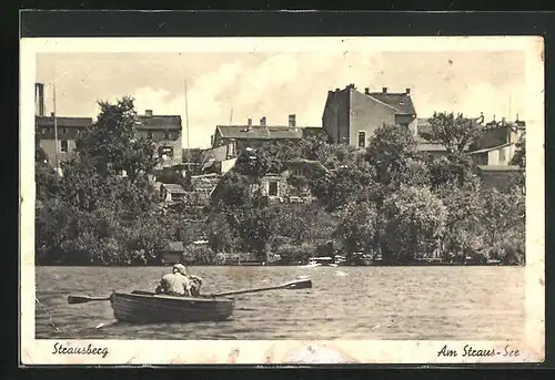 AK Strausberg, Partie am Straus-See, Ruderboot