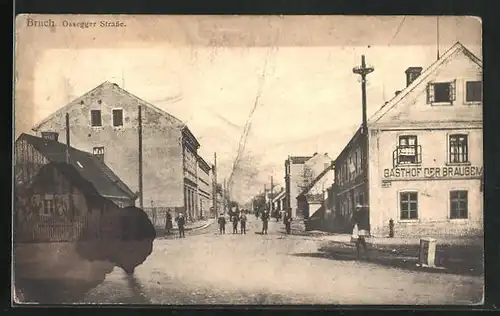 AK Bruch, Blick in die Ossegger Strasse, Gasthof