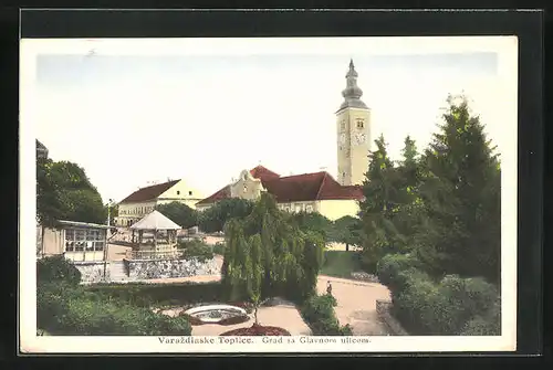 AK Varazdinske Toplice, Parkpartie an der Kirche