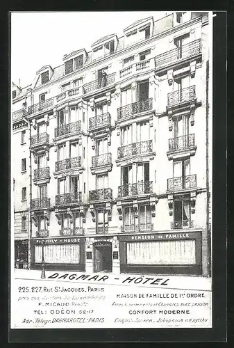 AK Paris, Dagmer-Hotel, Rue St. Jacques 225-227