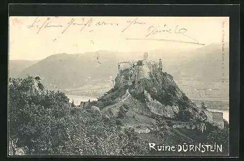 AK Dürnstein, Blick zur Ruine