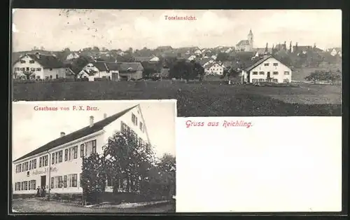 AK Reichling, Gasthaus von F. X. Betz, Totalansicht