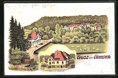 Lithographie Glemseck, Hotel-Kurhaus