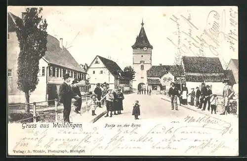 AK Waiblingen, Partie an der Rems