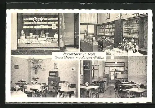 AK Solingen-Ohligs, Cafe und Konditorei Franz Weyers, Düsseldorferstrasse 13