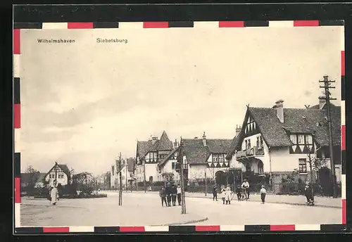 AK Wilhelmshaven, spielende Kinder auf der Strasse an der Siebetsburg